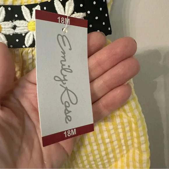 Emily Rose Infant Girl Sleeveless Yellow Bumblebee & Daisy Dress Size 18M NWT - Picture 6 of 10